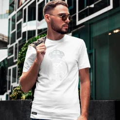 Herren Foundry T-Shirts|Sweatshirts|Bernabeu Neon Lights Herren T-Shirt mit reflektierendem Aufdruck Weiß
