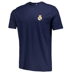 Herren OSDM Polos|T-Shirts|Blaues Herren-T-Shirt ECO Essentials Real Madrid Schild Farbe