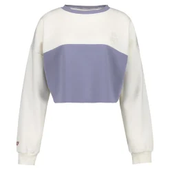 Damen Foundry Sweatshirts|Damen Real Madrid Ladies Vintage Cropped Panel Sweatshirt Cremeweiß