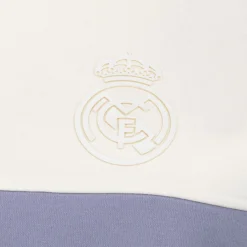Damen Foundry Sweatshirts|Damen Real Madrid Ladies Vintage Cropped Panel Sweatshirt Cremeweiß