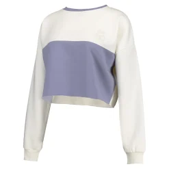 Damen Foundry Sweatshirts|Damen Real Madrid Ladies Vintage Cropped Panel Sweatshirt Cremeweiß