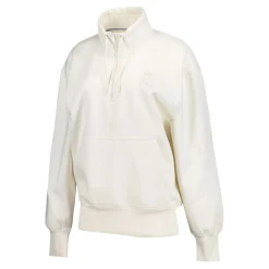Damen Foundry Sweatshirts|Damen Real Madrid Ladies Vintage 1/4-Reißverschluss Sweatshirt Cremeweiß