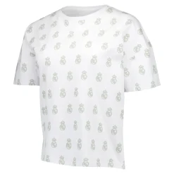 Damen OSDM T-Shirts|Pyjamas|Damen Real Madrid Weiße Träume Pyjama Set T-Shirt & Shorts Grün mit gedrucktem Wappen