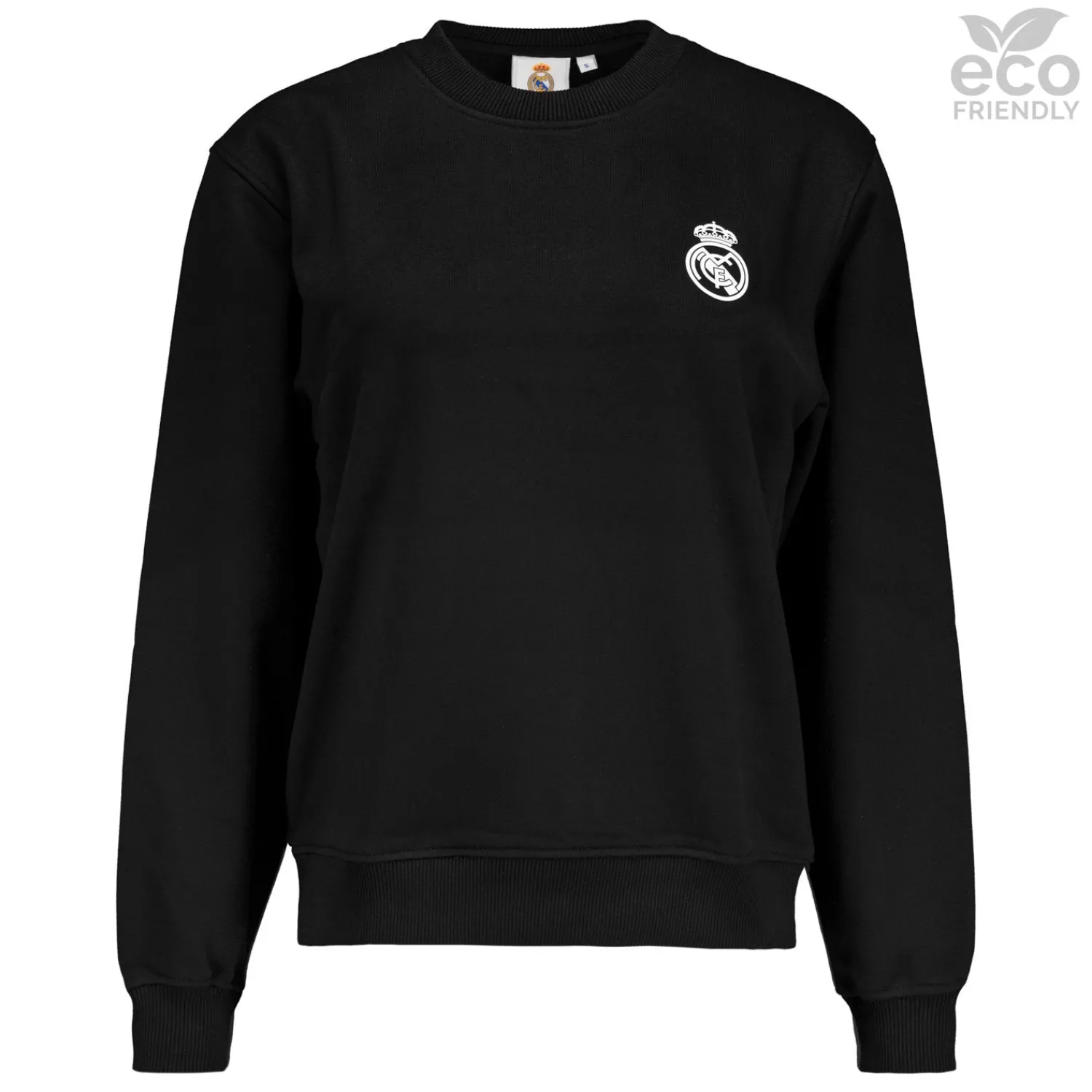 Damen OSDM Sweatshirts|Damen Sweatshirt ECO Essentials Real Madrid Schwarzes Schild