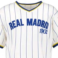 Herren MBA Solutions T-Shirts|Herren Baseball Oversize T-Shirt mit Streifen Off White Real Madrid
