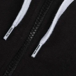 Herren T&F Sweatshirts|Herren Essentials Kapuzenjacke mit farbigem Wappen Schwarz