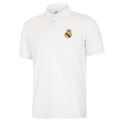 Herren T&F Polos|Herren Essentials Poloshirt mit farbigem Wappen Weiß