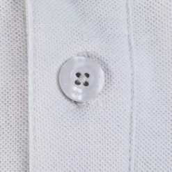 Herren T&F Polos|Herren Essentials Poloshirt mit farbigem Wappen Weiß