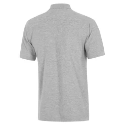Herren T&F Polos|Herren Essentials Poloshirt mit farbigem Wappen Hellgrau