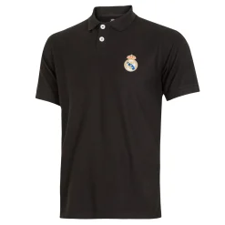 Herren T&F Polos|Herren Essentials Poloshirt mit farbigem Wappen Schwarz