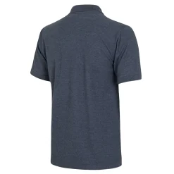 Herren T&F Polos|Herren Essentials Poloshirt mit farbigem Wappen Blau-Melange