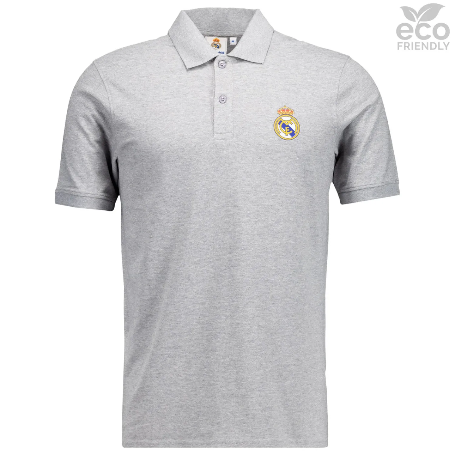 Herren OSDM Polos|Herren Polo Grau ECO Essentials Real Madrid Mantel Farbe
