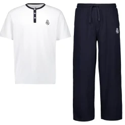 Herren OSDM T-Shirts|Pyjamas|Herren Real Madrid Weiße Träume Pyjama-Set T-Shirt & Fleece-Hose Navy