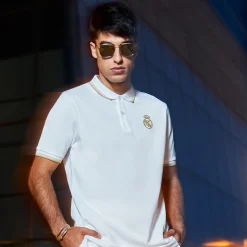 Herren OSDM Polos|Herren Weiß & Gold Poloshirt