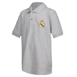 Kinder OSDM Polos|Zurück Zur Schule|Kinder-Polo ECO Essentials Real Madrid Wappen Grau Farbe