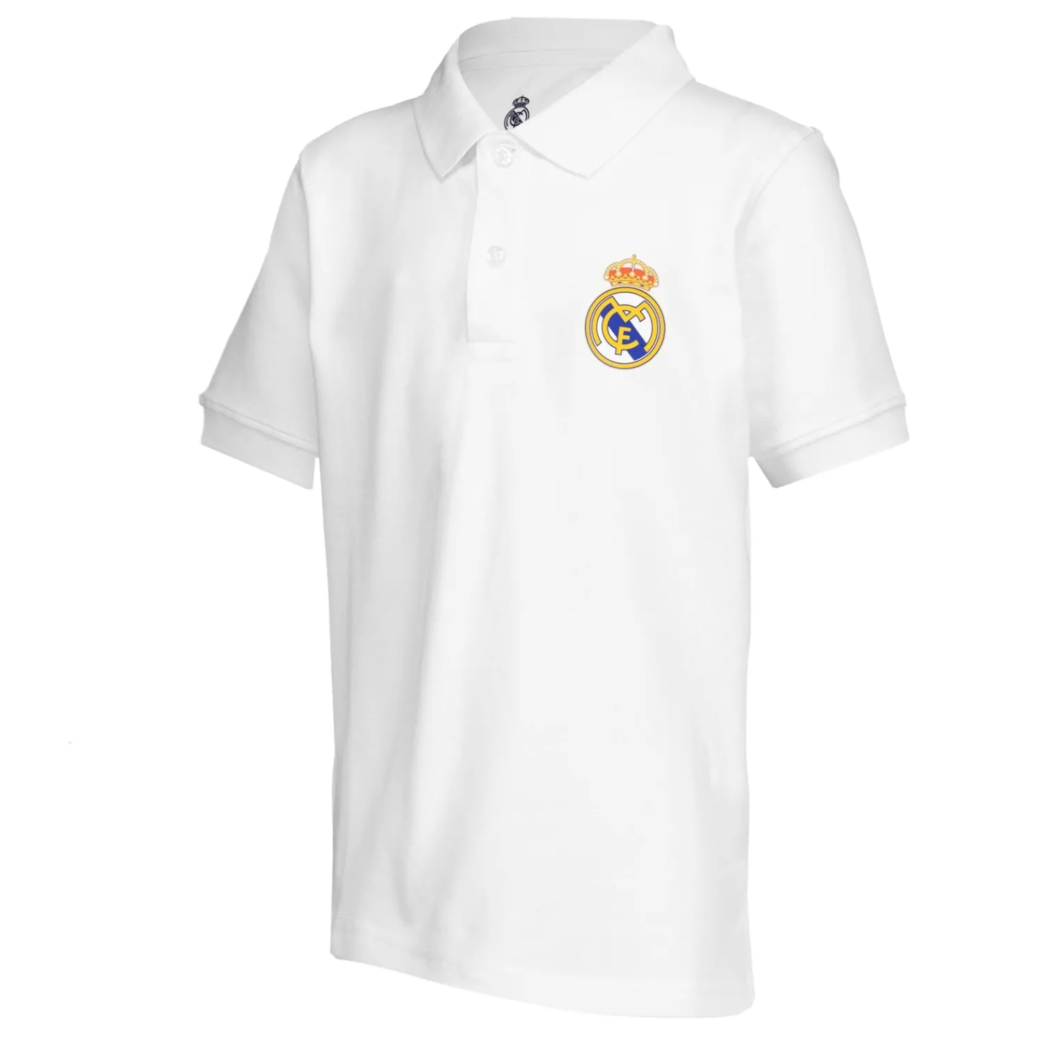 Herren OSDM Zurück Zur Schule|Polos|Kinder-Poloshirt ECO Essentials Real Madrid Weißes Wappen