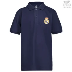 Kinder OSDM Zurück Zur Schule|Polos|Kinder-Poloshirt ECO Essentials Real Madrid Schild Farbe Blau