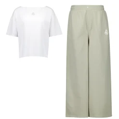 Damen OSDM Pyjamas|Pyjama-Set für Damen Real Madrid Weiße Träume T-Shirt & lange weite Hose Grün
