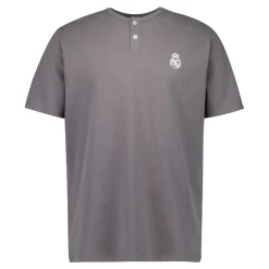 Herren OSDM Pyjamas|Pyjama-Set für Herren Real Madrid Weiße Träume Henley Shorts Grau