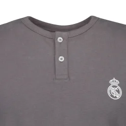 Herren OSDM Pyjamas|Pyjama-Set für Herren Real Madrid Weiße Träume Henley Shorts Grau
