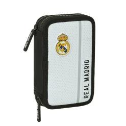 SAFTA S.A. Zurück Zur Schule|Schreibwaren|Real Madrid Federmäppchen mit zwei Fächern Schwarz/Weiß
