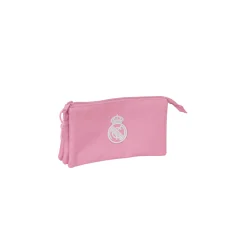 SAFTA S.A. Zurück Zur Schule|Schreibwaren|Real Madrid Federmäppchen mit drei Fächern Rosa/Weiß
