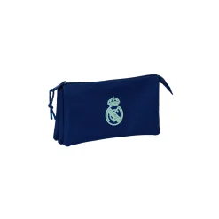 SAFTA S.A. Zurück Zur Schule|Schreibwaren|Real Madrid Federmäppchen mit drei Fächern Blau/Grün