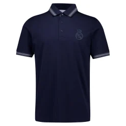 Herren Foundry Polos|Real Madrid Herren Poloshirt mit farbigen Streifen Marineblau