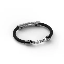 Sikno Jewellery, S.L. Schmuck|Silbernes Lederarmband 20cm Real Madrid