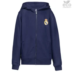 Kinder OSDM Sweatshirts|Sweatshirt Hoodie Zipper Kids ECO Essentials Real Madrid Schild Blau