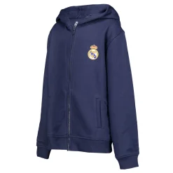 Kinder OSDM Sweatshirts|Sweatshirt Hoodie Zipper Kids ECO Essentials Real Madrid Schild Blau