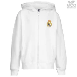 Kinder OSDM Sweatshirts|Sweatshirt Hoodie Zipper Kids ECO Essentials Real Madrid Schild Weiß
