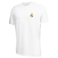 Herren OSDM T-Shirts|Weißes Herren-T-Shirt ECO Essentials Real Madrid Wappen Farbe